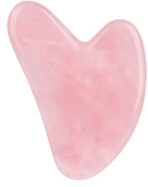 Rodillo de jade rosa natural Gua Sha, piedra de cristal jade, rosa