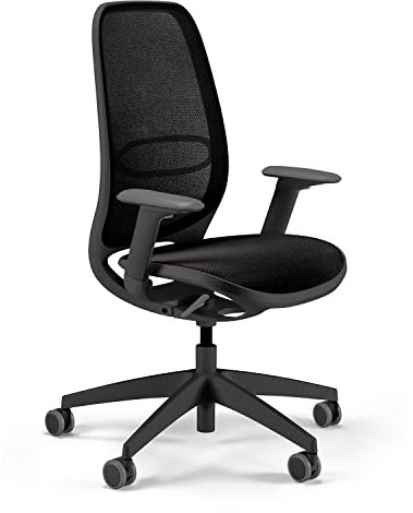 Sedus se:air Ergonomischer Drehstuhl, Bürostuhl, Kunststoff mit Rezyklat-Anteil, 100% Recyclingfähig, Schwarz, 42-55cm, bis 130kg Belastbar