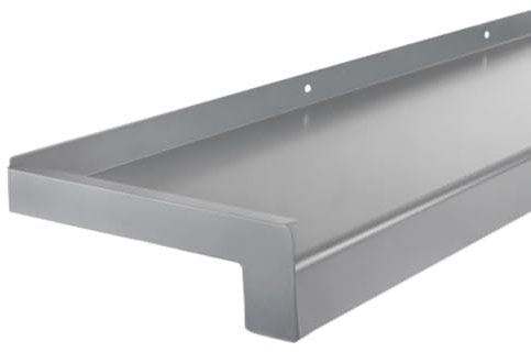 TJ Fensterbank Außen I 110 mm x 1100 mm I Silber E6EV1 I hochwertiges Aluminium Fensterbrett mit Seitenabschluss I pflegeleichter & langlebiger Alu Fenstersims I pulverbeschichtete Außenfensterbank