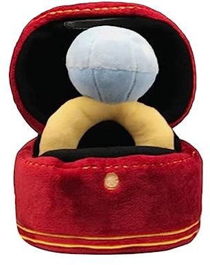 Diamond Ring Set Interactive Dog Toys, Unique Hide and Seek Dog Toys, BB Call Squeaky Puzzle Dog Toys, Durable Plush Chew Toys for Small Medium Large Dogs Training Playing