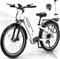 HITWAY E Bike 26X3.0 City Elektrofahrrad Pedelec, 250W City Cruiser E-Bike, 48V 18Ah austauschbarer Akku, max. Reichweite 55–80 km, 7 Gänge, Pendler-Elektrofahrrad für Erwachsene