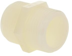 tecuro Doppelnippel, mit beidseitig 1 Zoll Außengewinde, PA (nylon 66), natur
