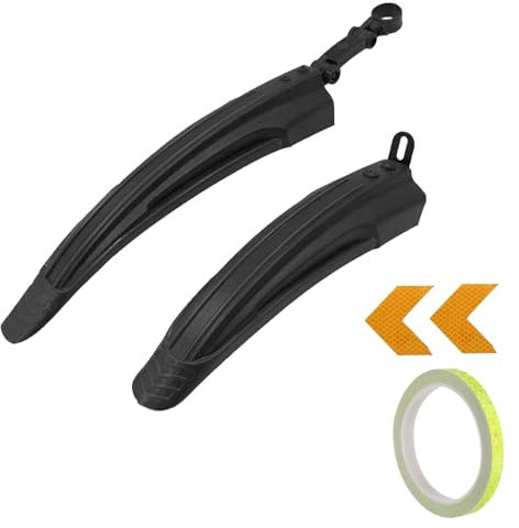 DuDuZui Fahrrad Schutzblech Set, Schutzbleche Mountainbike Verstellbare Vorne Hinten Fahrradschutzblech Radschutz für 20-26 Zoll Räder, mit 1 Reflektierende Tape +2 Pfeil Reflektierende Aufkleber