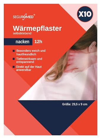 SEGURMED Wärmepflaster Wärmekissen Körperwärmer für den Nacken | Gegen Nackenschmerzen | 10 Stück