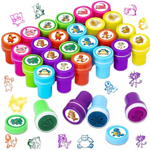 LGZIN 24 Stück Stempel Kinder, Selbstfärbende Stempelset Cartoon, Kinderstempel, Kinder Briefmarken, Niedliche Spielzeugstempel, Geschenke Kindergeburtstag