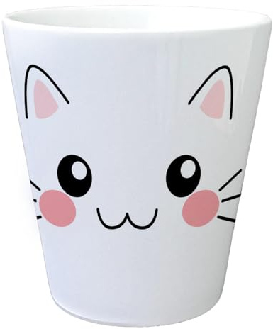 speecheese Katzengesicht Blumentopf mit niedlicher Katze EIN niedlicher Pflanzentopf für Katzenbesitzer zum Geburtstag Katzen Manga Anime Übertopf Nippon Comic gezeichnet Teenager