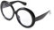 FEISEDY Übergroße Blaulichtfilter Brille Damen Herren Retro Große Runde Brillenfassung Computer Gaming Party Brille B2997