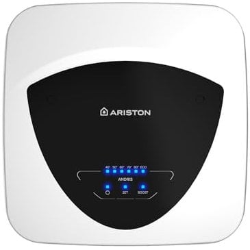 Ariston Andris Elite - Scaldabagno Elettrico 10 Litri U/5 EU Istantaneo Sottolavello 36x30x36 cm - Boiler Elettrico con Pacchetto ABS per Risparmio Energetico e Sicurezza, 1200W, Classe Energetica A