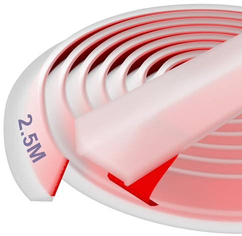 Silicone Shower Barrier Water Stop – Hzetuu 2.5 m Shower Door Seal, Self-Adhesive, Flexible, Easy to Install, Ideal for Shower Tray Edge and Kitchen Top, Transparent