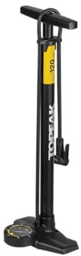 Topeak Joe Blow Sport EX Bicycle Floor Pump with Analogue Gauge, Black and Yellow