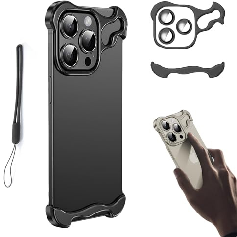 Pwzoax Alloy Armor for iPhone Case, AlloyArmor Premium Case, Alloyarmor Zinc Alloy Phone Case for iPhone 15 14 13 12 Pro Max (Black,for iPhone15)