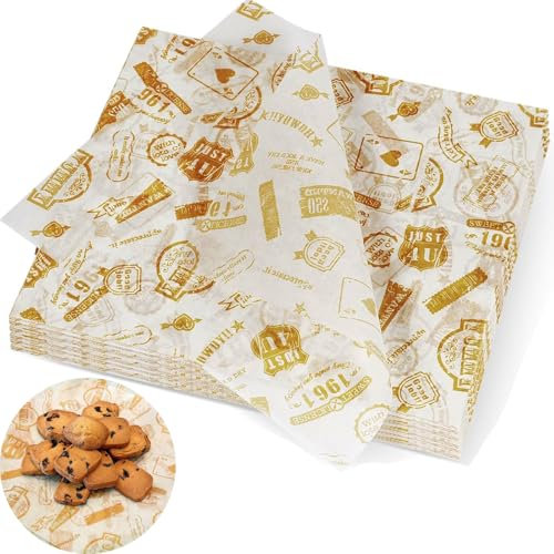 200 Blätter Deli Papierblätter, BetterJonny Wrap Papier 21.5x25cm, Pommes Papier für Korb,Burger Papier,Brotpapier,Wasserdicht und Öl, Verpackungspapier für Butter, Käse, Sandwich, Burger