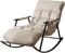 JIESOO Schaukelstuhl mit Gleitfunktion, Lounge-Akzentstuhl Wohnzimmer Mit Aufbewahrungstasche, Rahmen Arbon-Stahl, Schaukelstuhl Schlafzimmer Mit Weicher Polsterung(Light Gray)