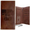 MID WEST RANGE Patriotische Biker-Geldbörse mit Kette für Herren - Distressed Brown Leather Wallet - 100% Leder Motorrad Geldbörse - Herren Kette Geldbörse Geschenk Geldbörse für Biker, Cognac, Lange