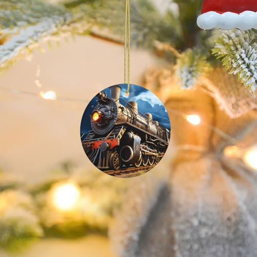 Weihnachtsschmuck Lokomotive Keramik Ornament Weihnachtsbaumschmuck Ornamente Urlaub Dekoration Hängende Ornament Weihnachtsdekoration für Urlaub Party