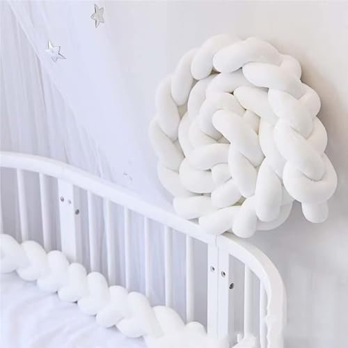 RZYW Bettschlange Umrandungen Geflochten Bettkantenschutz Baby Nestchen Bettrolle, Geflochten Bettschlange Nestchen Babybett Knotenkissen, Deko Kissen Für Schlafzimmer,A5,2m