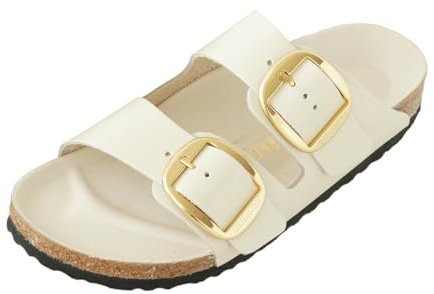 Birkenstock Arizona Big Buckle Leather 38/Shine-Ecru-N