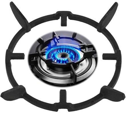 Pan Support for Gas Hob, Cast Iron Wok Ring 17cm, Non-Slip Stove Rack for Wok, Pan, Moka Pot, Universal Cooktop Stand for UK Kitchens