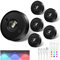 RUYI Vitrinenbeleuchtung LED Schrankbeleuchtung USB Aufladbar,RGB LED Spot Akku Dimmbar Unterbauleuchte Kabellos mit Fernbedienung,Rund Indirekte Beleuchtung mit Timer,6er Pack