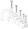 GegXcn 500pcs White Compact Cable Clips, Wire Clips for Cables, Wall, Cat 5, 5e, 6, 6a, 7, RJ10, RJ11, RJ12