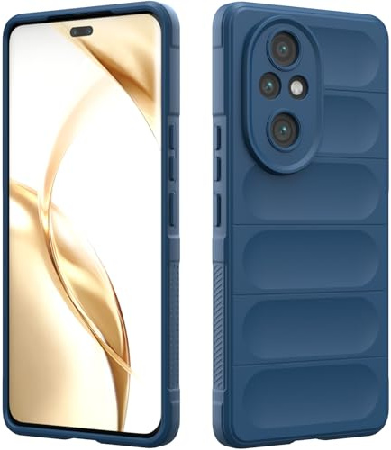 Custodia Compatibile con Honor 200 Pro 5G, Silicone Custodia per Tutto il Corpo, Copertura Antiurto con Fotocamera Protettivo, Cover Morbida al Tatto - Blu Scuro