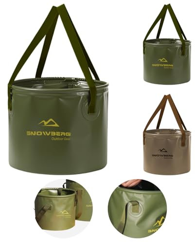 FairyPeach Cubo Multifuncional PortáTil Plegable para Agua 10L/20L,Cubo Plegable con Asa,Cuenca Plegable,para Acampar y Viajar,como Lavaplatos, Balde de Pesca,Lavandería, Fregadero (Verde, L)