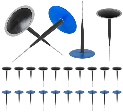 EXLECO 24 X Reifenreparaturset, 41mm Gummi Reifenstopfen Patch 4,5mm Stange | Reifenreparatur Pilz, Autoreifen Reparaturset Reifenpflaster Reifen Flickset für Tubeless Fahrrad Motorrad Auto PKW