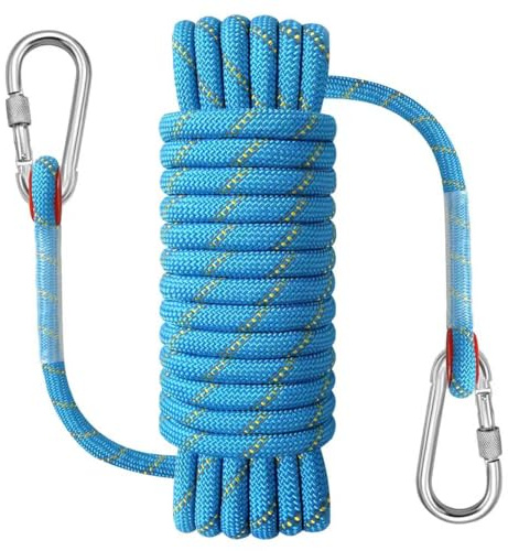 NorthPada Nylonseil mit Karabiner 10mm x 10m Reflektierend Blau | Schwimmend, Für Baumpflege, Bootfahren & Angeln, Wandern & Rafting, Für den Außenbereich