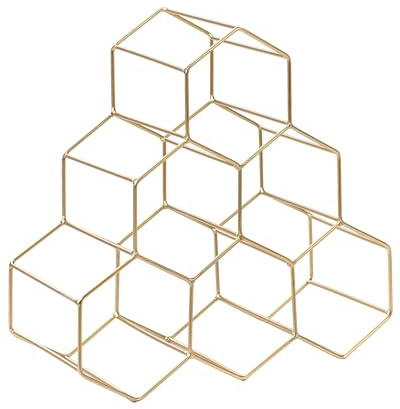 Beliani Modern Glam Honeycomb Hexagon Shape Wine Rack Iron for Bottles Gold Listowel