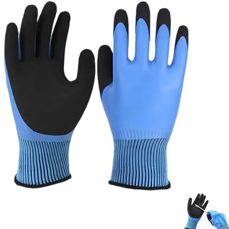 pozuauoa 1pc Insulated Work Gloves Blue, Insulating 1000v Rubber Glove Work Gloves Men, Electrician Glove for Insulation, Comfort and Flame Retardance