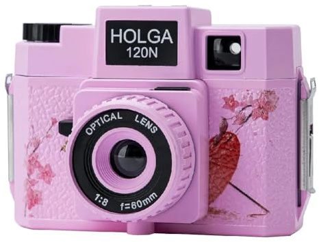 Holga Cámara de película de formato medio 120N Pink Blossom Lomo