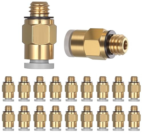 20 Stück PC4-M6 PTFE-Schlauchverbinder, 1,75 mm Filament Verbinder, Push-to-Connect Stecker, Push-Fit Pneumatische Kupplung für PTFE Schlauch 3D Drucker Schlauchverbinder Pneumatische Systeme