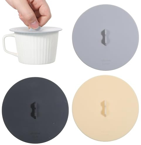 3 Pack Silicone Cup Cover Lids Anti-dust Airtight Seal Lids Colorful | Mug Cover, Reusable, Dust proof, Drink Cup Covers, for Steeping Coffee Tea