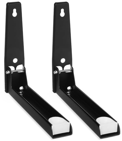 Artibetter Microwave Oven Holder with Adjustable Length and Foldable Design 1 Pair Stainless Steel Wall Mount Bracket Strong and Stable Microwave Stand for Kitchen Countertop Space Saver