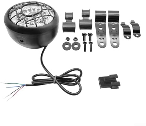 Accarugty Elektro-Fahrrad-Scheinwerfer für 36 V/48 V E-Bike, hohe Helligkeit, LED-Frontlicht mit Fern-/Abblendlicht, wasserdichte Off-Road-Fahrradlampe für Fat Bike und Roller, Schwarz