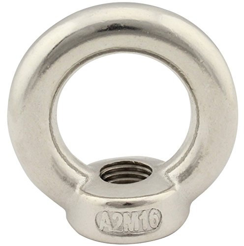 Ringmuttern (gegossen und poliert) - M16 - (50 Stück) - ähnl. DIN 582 - aus rostfreiem Edelstahl A2 (V2A) - Ösenmuttern SC582 | SC-Normteile®