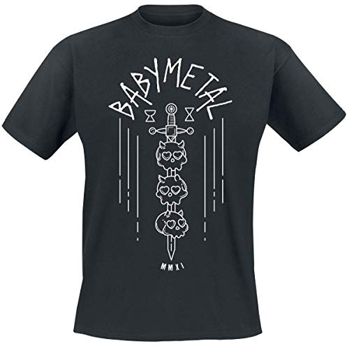 Babymetal T Shirt Skull Sword Band Logo Official Black XL