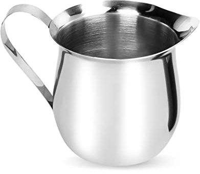 Rolin Roly 1pc 90ml Stainless Steel Bell Creamer Pitcher Mini Milchkännchen Perfekt für Cappuccino Sauce Espressomaschinen Kaffee (90ml)