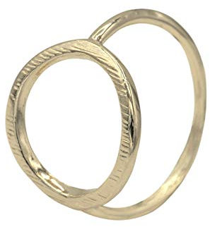 Soulsisters Geo Midi Ring im modischem Kreis Design/Größe: 53 (Gold)