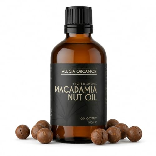 Alucia Organics Macadamia Nut Oil 100ml Organic Cold Pressed | Provides Hydrating Care for Face Hair Nails and Body Massage with a Natural Vegan Cruelty-Free Oil Formula