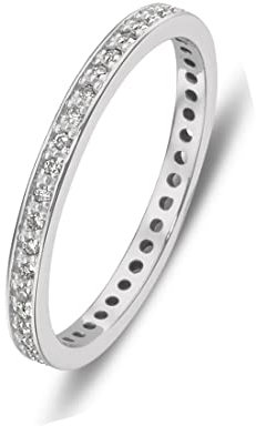 CHRIST Damen-Damenring Diamant 58 Weißgold 32000551