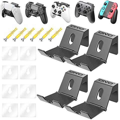 OIVO Soporte Mandos Gamepad, Soporte Auriculares Gaming, Universal Soporte de Pared para Mandos PS5/PS4/Xbox One/Series X/Series S/Nintendo Switch, 4 PCS