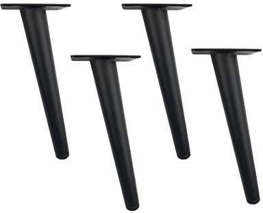4 Pieds de Meuble,Bricolage Quincaillerie du Meuble,Cône incliné Pieds de Support De Meubles en MéTal Pied de Canapé Pieds D'Armoire Pieds de Table,Noir(25cm)