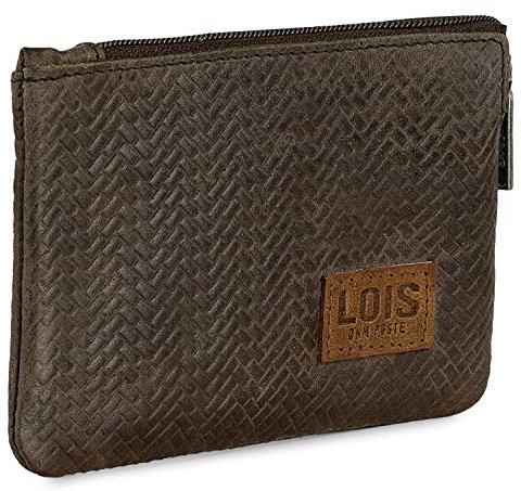 Lois - Porte Monnaie Homme Cuir Souple Petit Format - Petit Porte Monnaie Homme - Bourse Porte Monnaie Multi Rangements Anti RFID. Porte Carte Cuir., Marron
