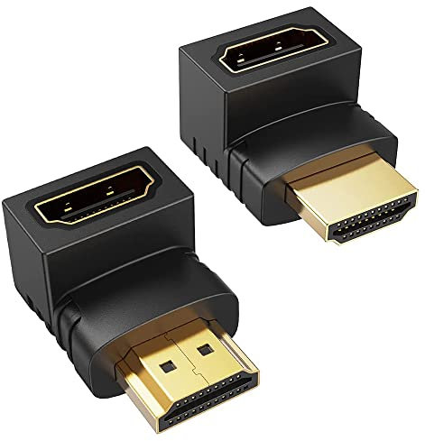 VMOJO HDMI Adapter, (2 Stücke) 3D&4K Gold-Plated Rechter Winkel Stecker auf Buchse HDMI Adapter mit vergoldete Kontakte Full HD 1080P