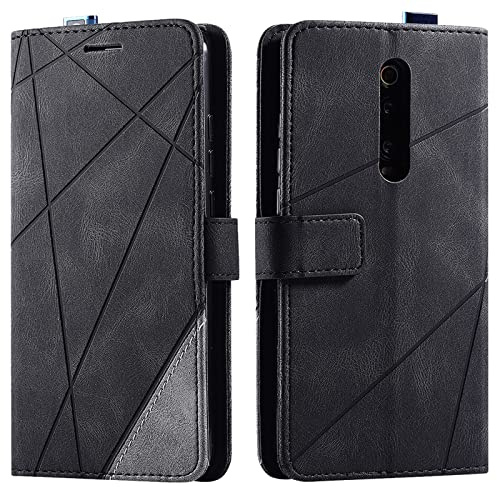 Vankii Kompatibel mit Xiaomi Redmi K20/K20 Pro/Mi 9T/Mi 9T Pro Hülle, Flip Wallet Handyhülle PU Leder Brieftasche Tasche Case Schutzhülle [Kartenschlitzen] [Magnetverschluss] [Standfunktion] (Schwarz)