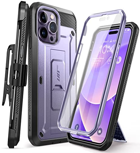 SUPCASE Outdoor Hülle für iPhone 14 Pro Max (6.7) Handyhülle 360 Grad Case Bumper Schutzhülle Cover [Unicorn Beetle Pro] mit Displayschutz 2022 Ausgabe (Lila)