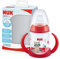 NUK First Choice+ Trinklernflasche 6–18 Monate 150 ml Temperature Control Anzeige auslaufsichere Trinkschnabel Ergonomische Griffe BPA-frei Waschbär rot