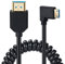8K Mini HDMI to HDMI 2.1 Coiled Cable, Spring Gold HDMI to Mini HDMI Cable Cord, 8K@60Hz 48Gbps, Support Dynamic HDR for Cameras, Camcorder, Tablet Graphics/Video Card, Laptop, Raspberry Pi (Right)