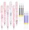 Vicloon Löschbaren Stiften, 6 Stück Gelschreiber, mit 6 Nachfüllungen, 0.5mm Cartoon Gel Stift Löschbar Leicht Zu Reiben, Tintenroller Radierbar für Studenten Geschenk, Schul Bürobedarf(Pfirsich)